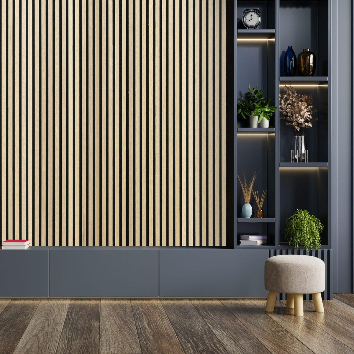Acoustic Wood Panels 244x60 cm Harmony Basic - Ash - HomeHarmony.eu