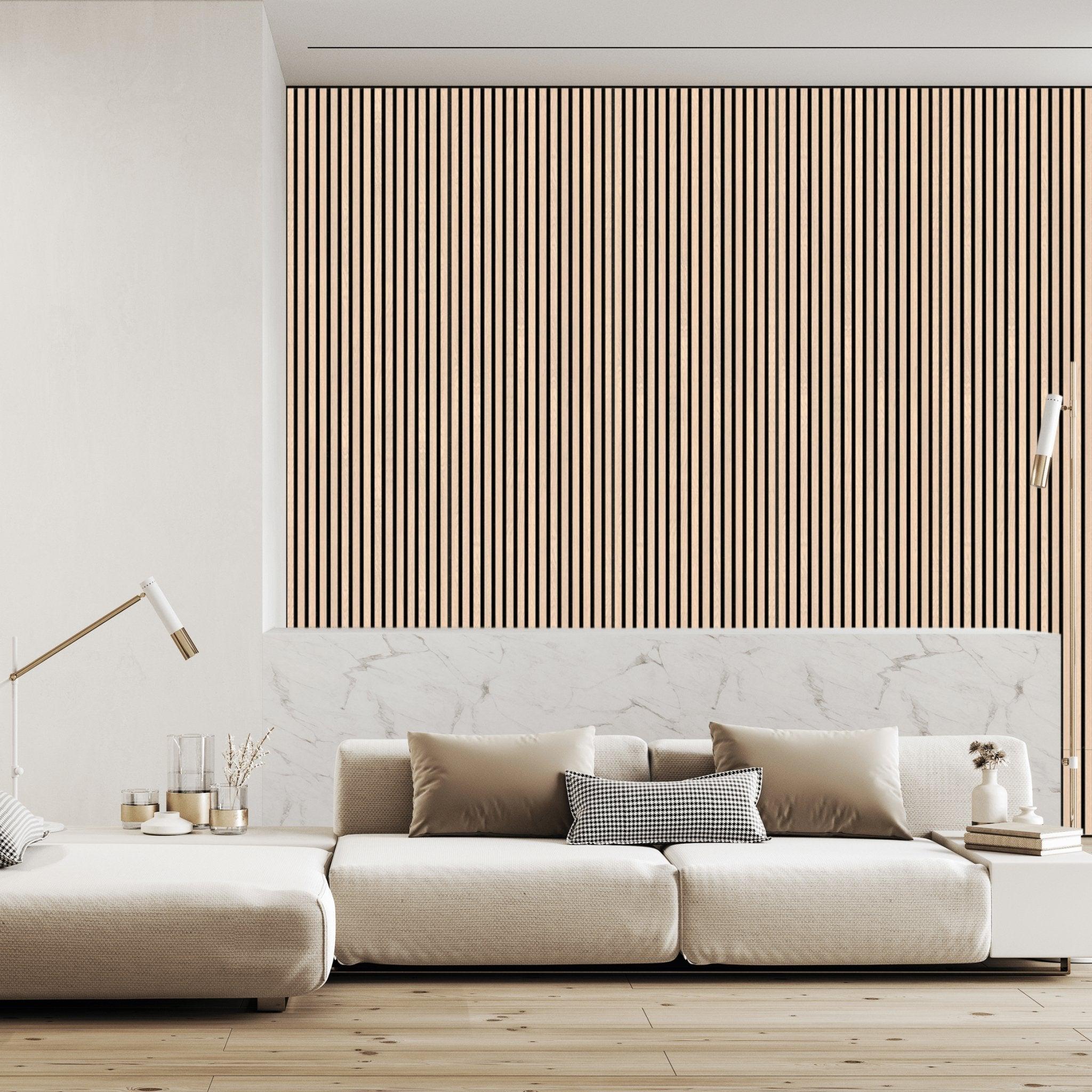 Acoustic Wood Panels 300x60 cm Harmony Premium - Light Oak - HomeHarmony.eu