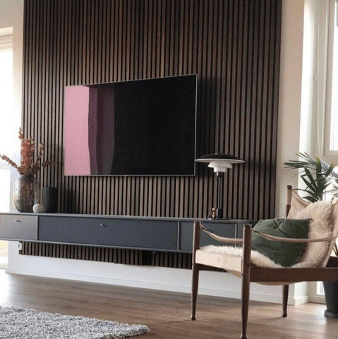 Acoustic Wood Panels 300x60 cm Harmony Premium - Smoked Oak - HomeHarmony.eu